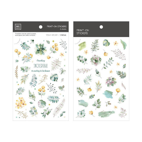 Watercolor Plants Transfer Sticker - MU - misterrobinson