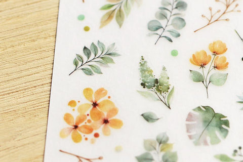 Watercolor Plants Transfer Sticker - MU - misterrobinson