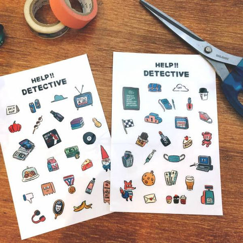 Detective Journal Transfer Sticker - Dimanche - misterrobinson