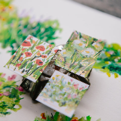 Blooming Spring Postal Sticker Pack - OURS - misterrobinson