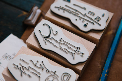 Cursive Deco Rubber Stamp Set - OURS - misterrobinson