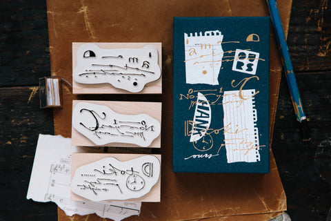 Cursive Deco Rubber Stamp Set - OURS - misterrobinson