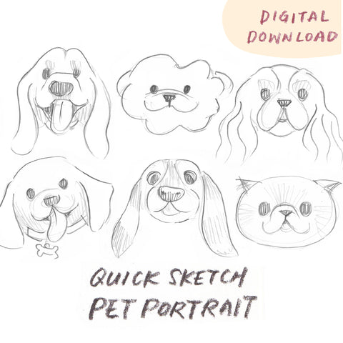 Custom Digital Sketch Pet Portrait