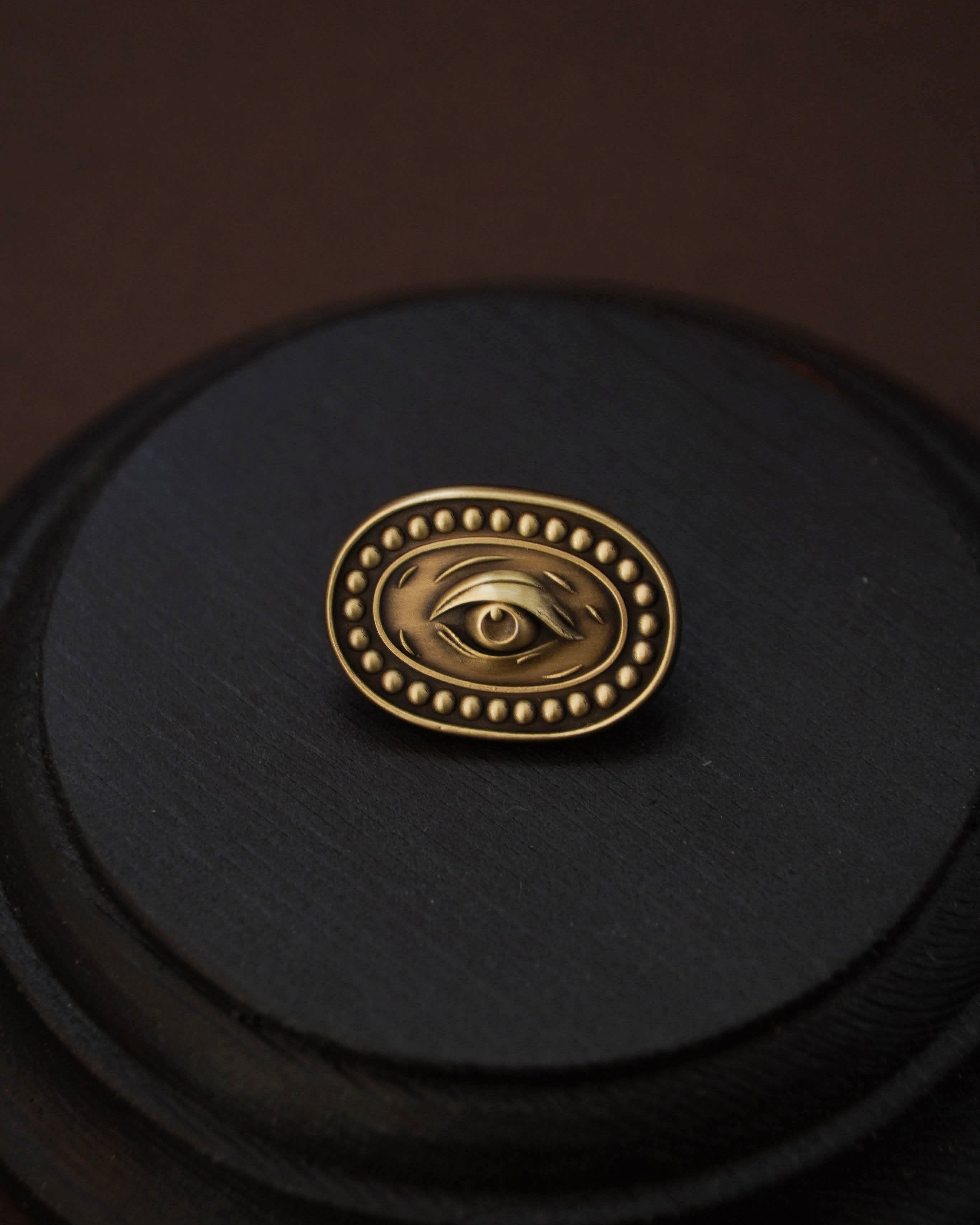Eye Button Pin Eye Embossed Pin – misterrobinson