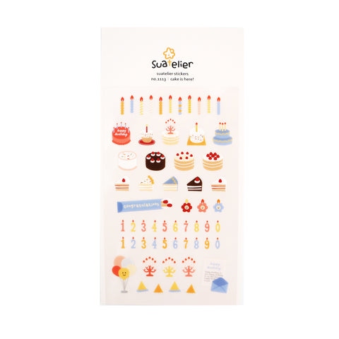 Birthday and Cake Sticker Sheet - Suatelier Design - misterrobinson