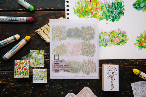 Blooming Spring Postal Sticker Pack - OURS - misterrobinson