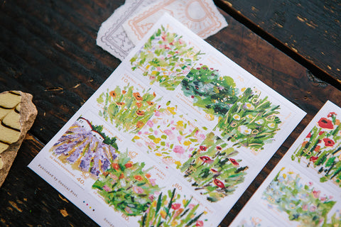 Blooming Spring Postal Sticker Pack - OURS - misterrobinson
